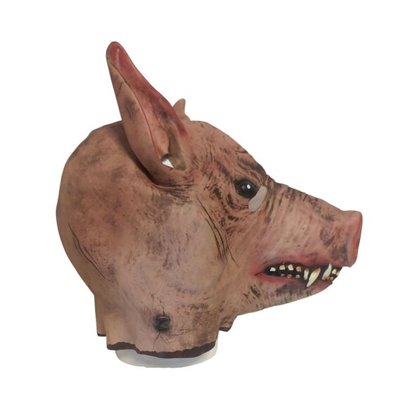 Realistic Pig Head Latex Mask Adult Size Scary Halloween Cosplay Costume Parties - Picture 3 of 7